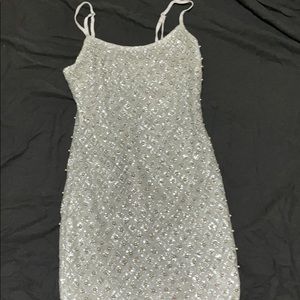 Silver beaded glitter Dress